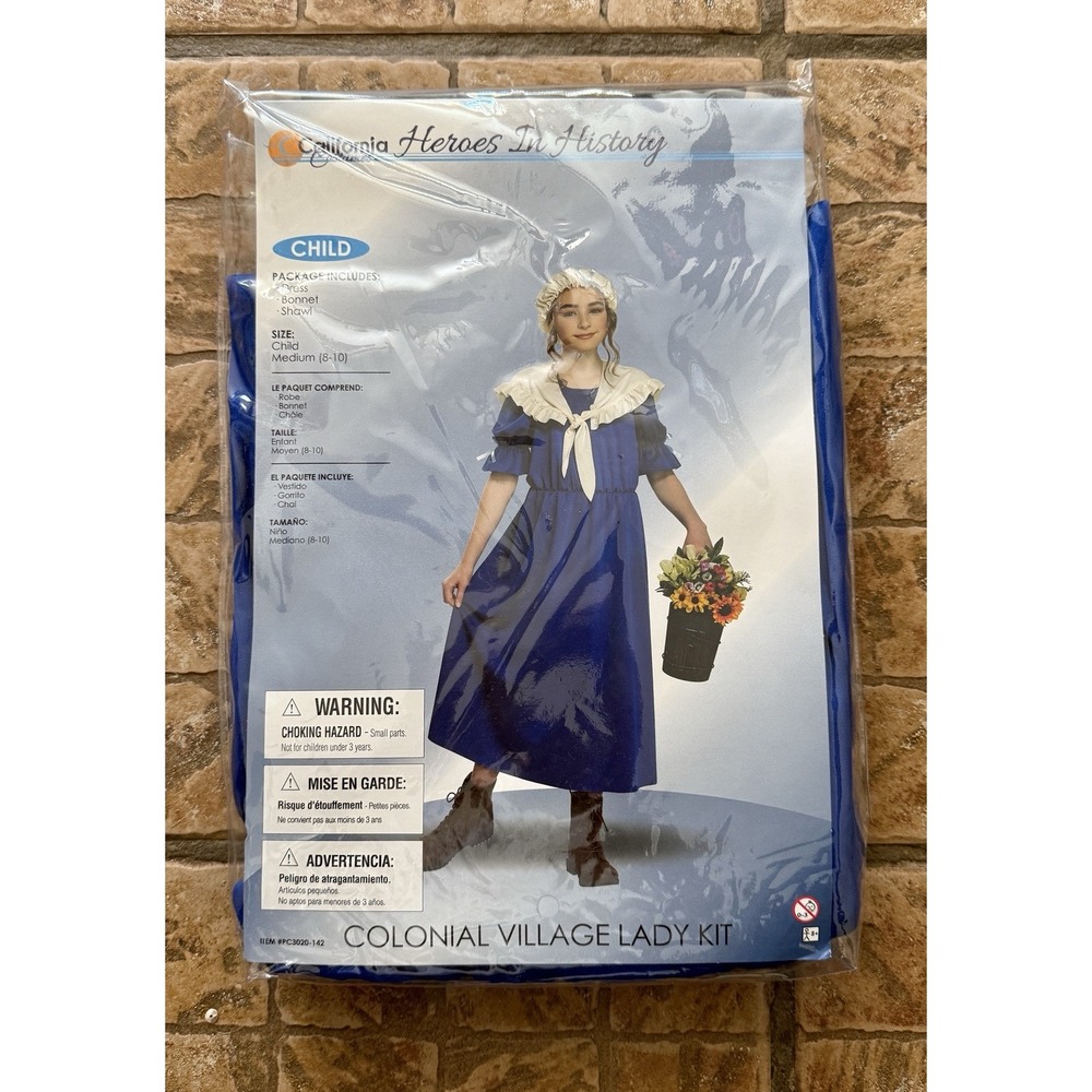 Little House On The Prairie Child 8-10 M Martha Washington Halloween Costume Cos